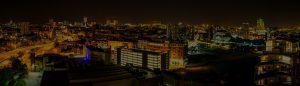 City Skyline At Night In Leeds