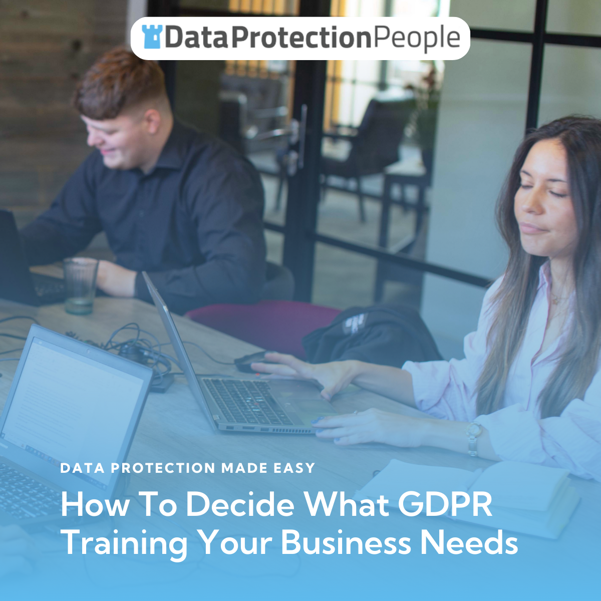 a man and woman learning about GDPR