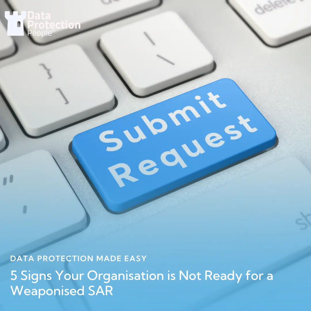 keyboard with submit request button in blue